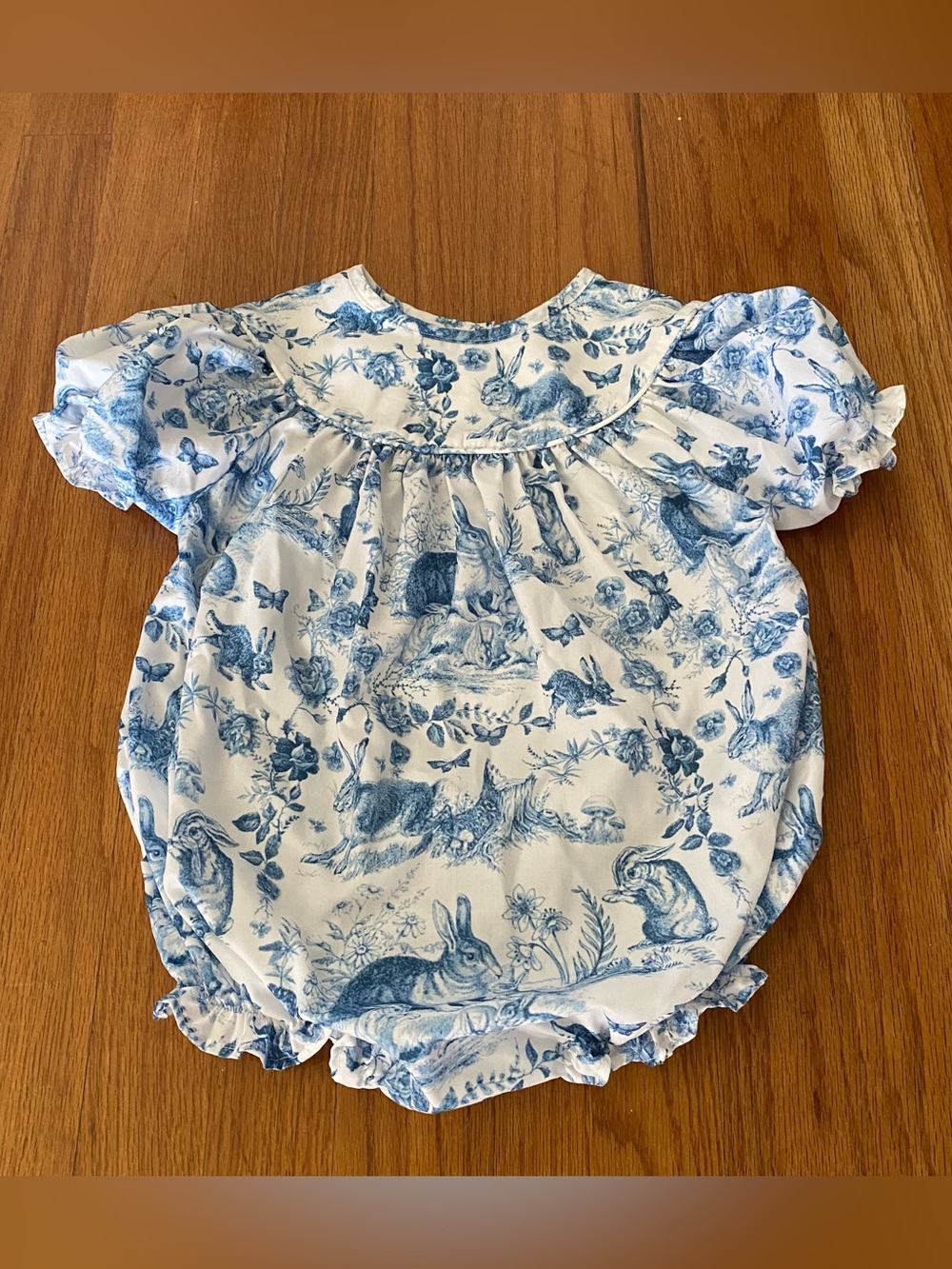 Lillie & Lilah  Bunny Toile Bubble One-Piece for Kids